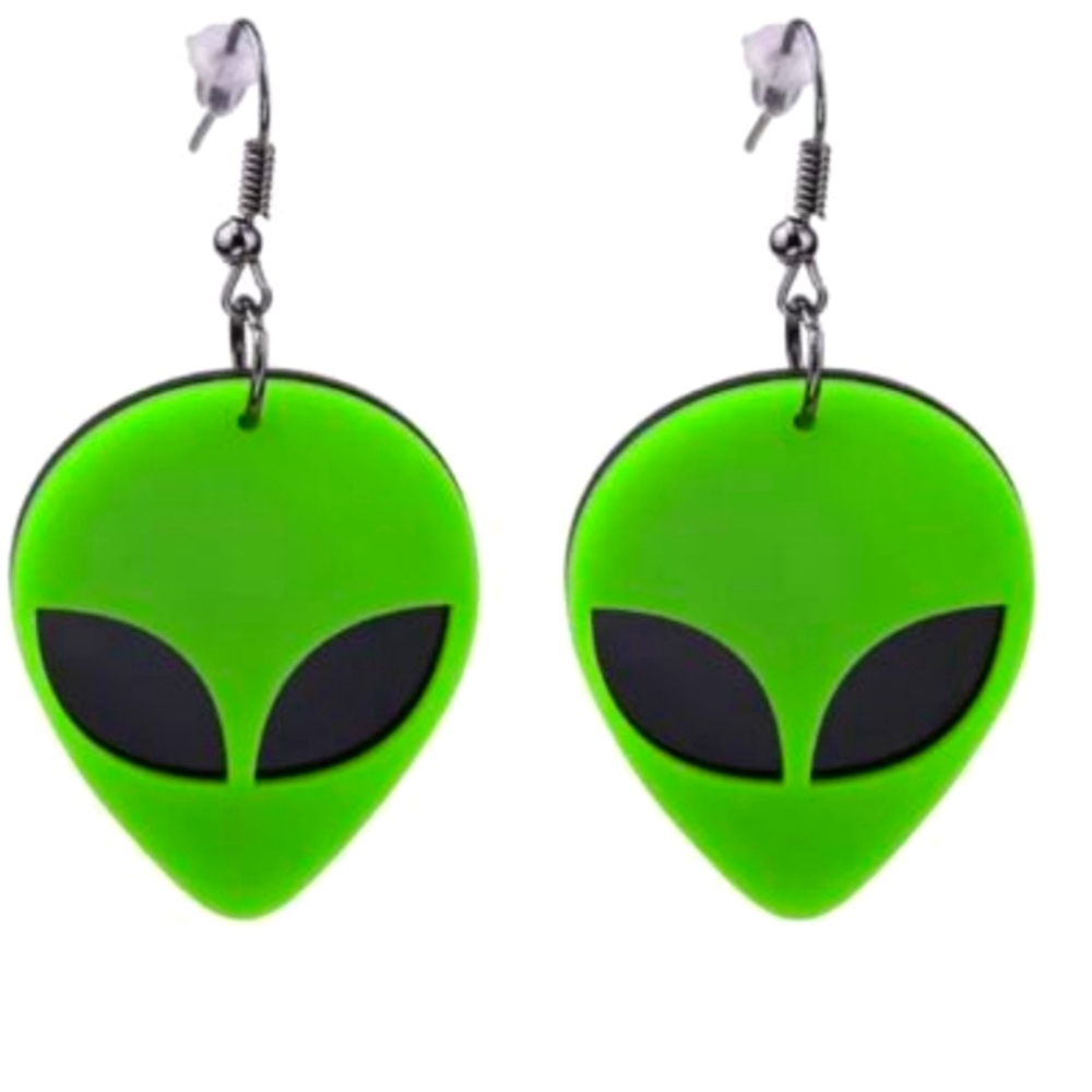 Green aliens 👽drop earrings New paranormal mystery 👽